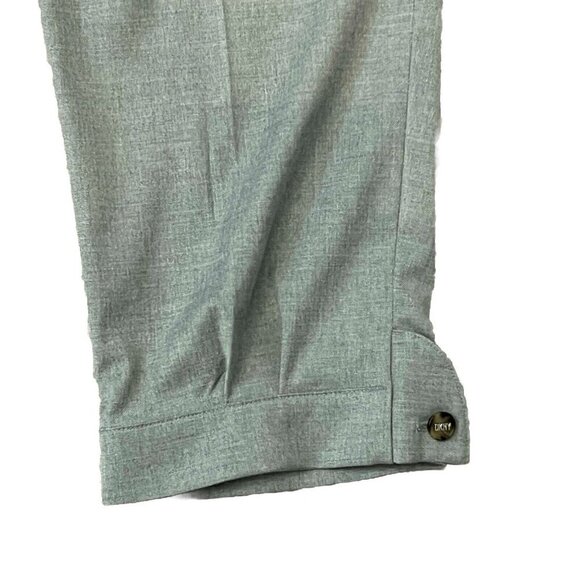 DKNY Women’s Pleated Belted Pants Trousers Ankle Size 14 Grey Career Preppy - Picture 3 of 11